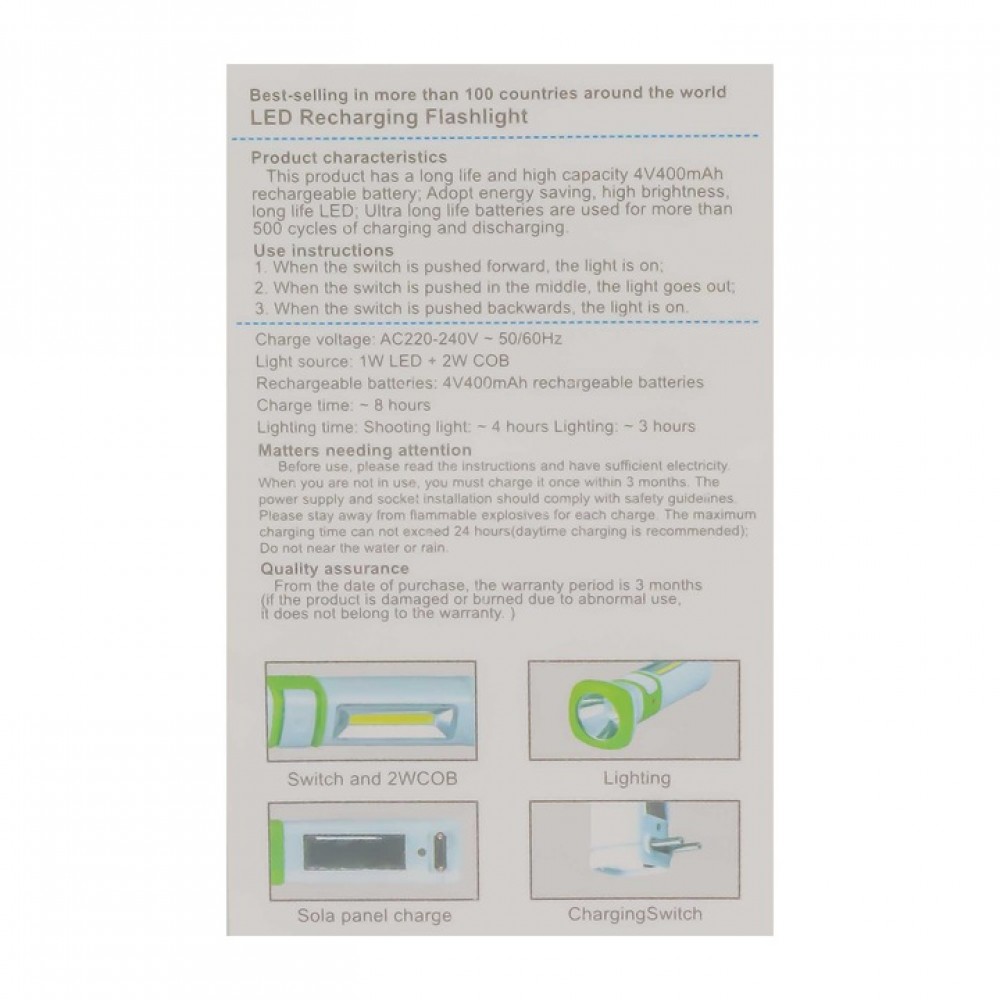 Kırgil El Feneri Led Super Capacty Torch hel-2118T-Yeşil