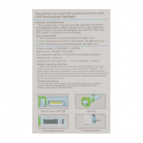 Kırgil El Feneri Led Super Capacty Torch hel-2118T-Yeşil